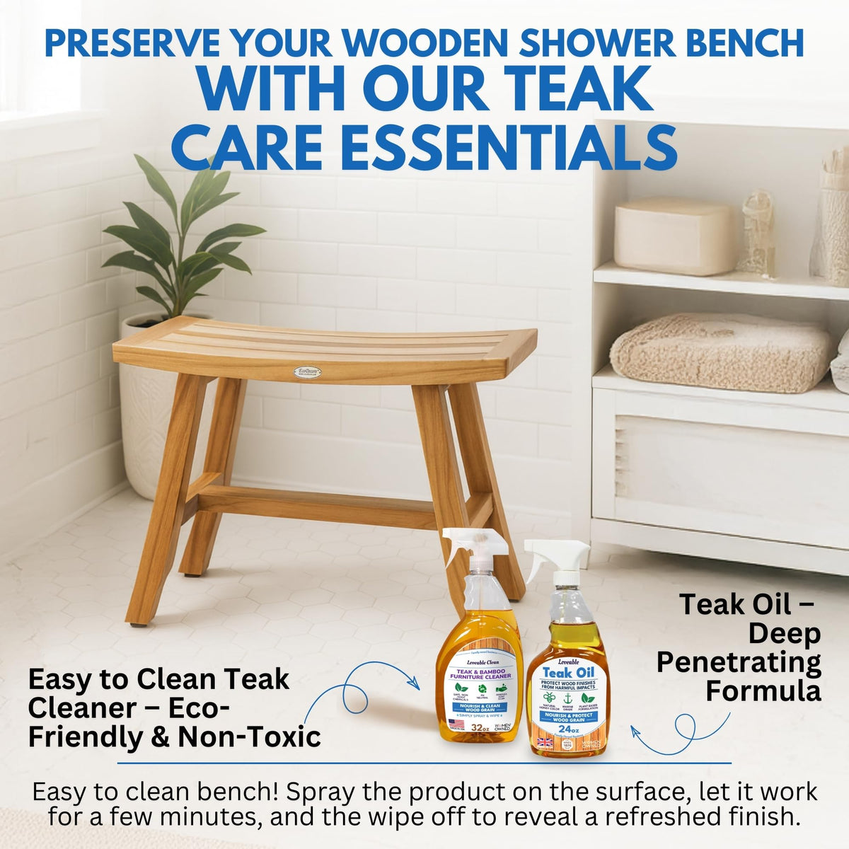 28-Inch Teak Shower Bench O49912