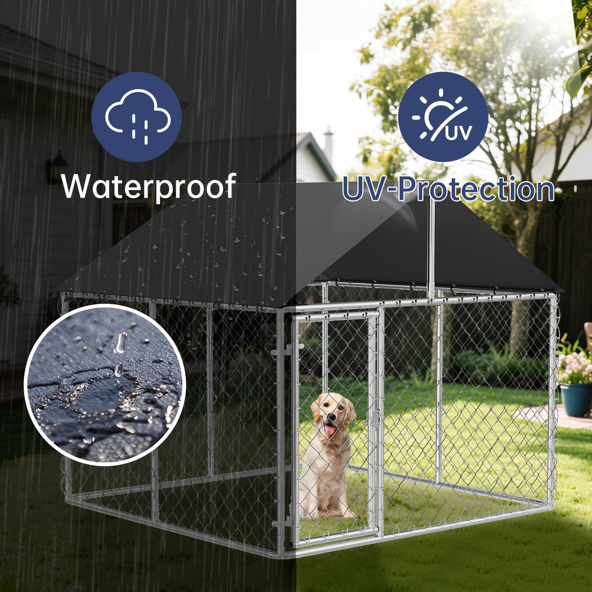 6.56'x 6.56' Heavy Duty Mesh Dog Kennel M531457