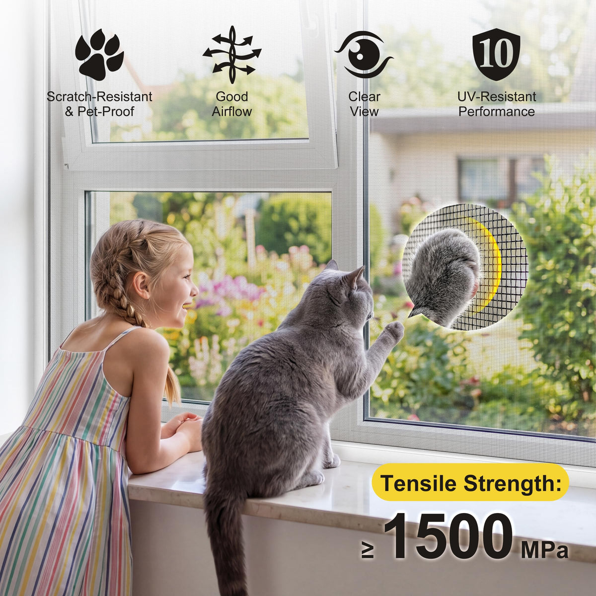 Black 304 Stainless Steel Window Screen Wire Mesh Roll J845540
