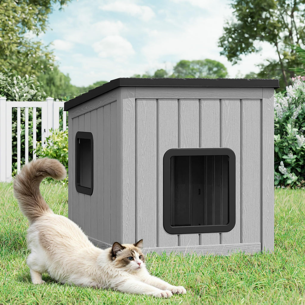 Weatherproof Outdoor Cat House with Air Holes Z22598