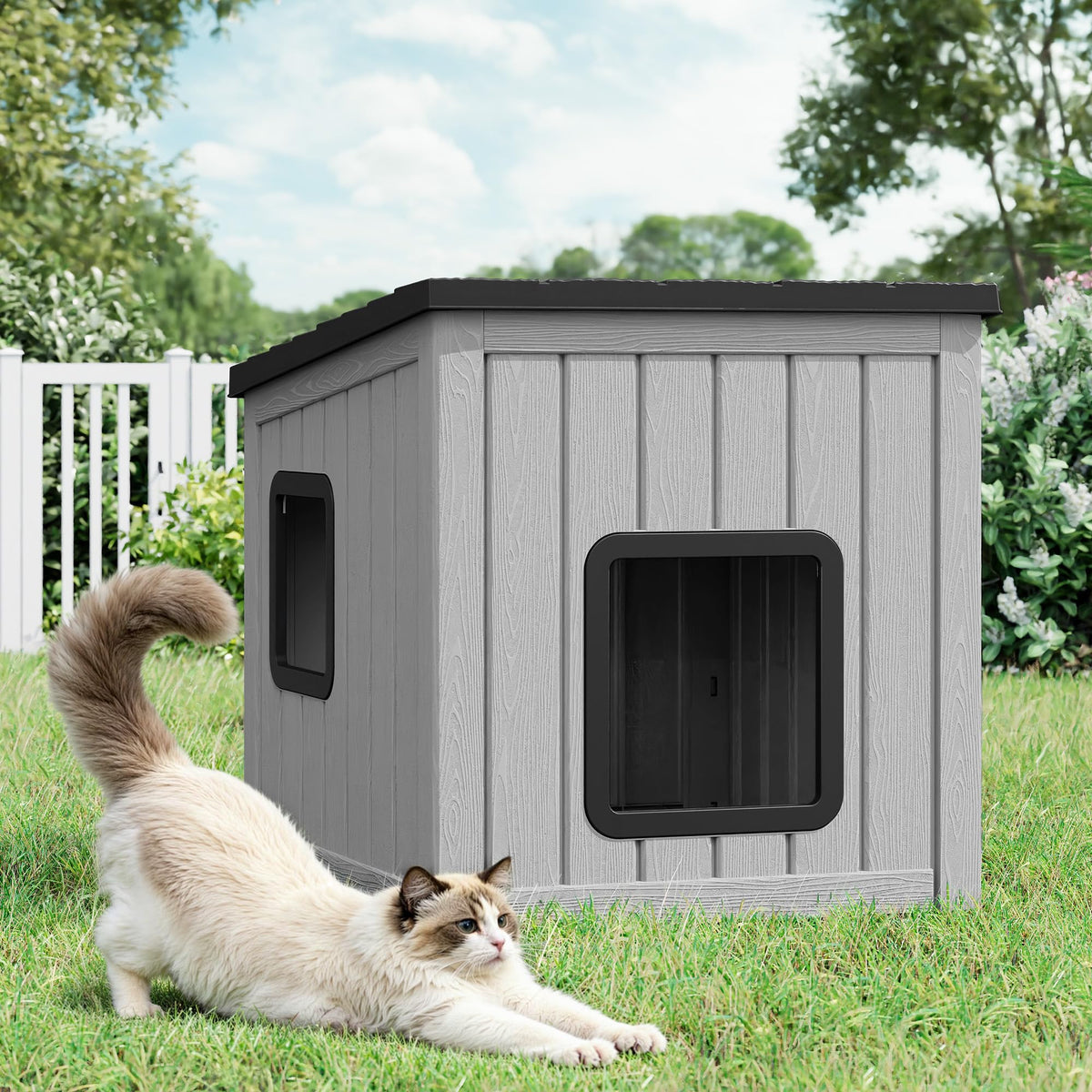 Weatherproof Outdoor Cat House with Air Holes Z22598