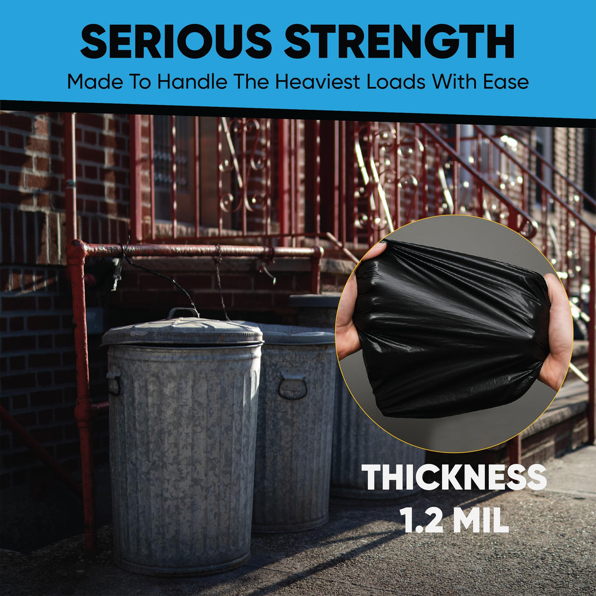 45 Gallon Heavy Duty Black Trash Bags 100 Count U90399