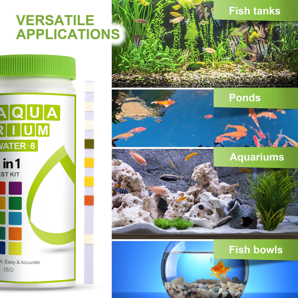 Aquarium Ammonia Test Strips 8-in-1 100 Strips Z652589