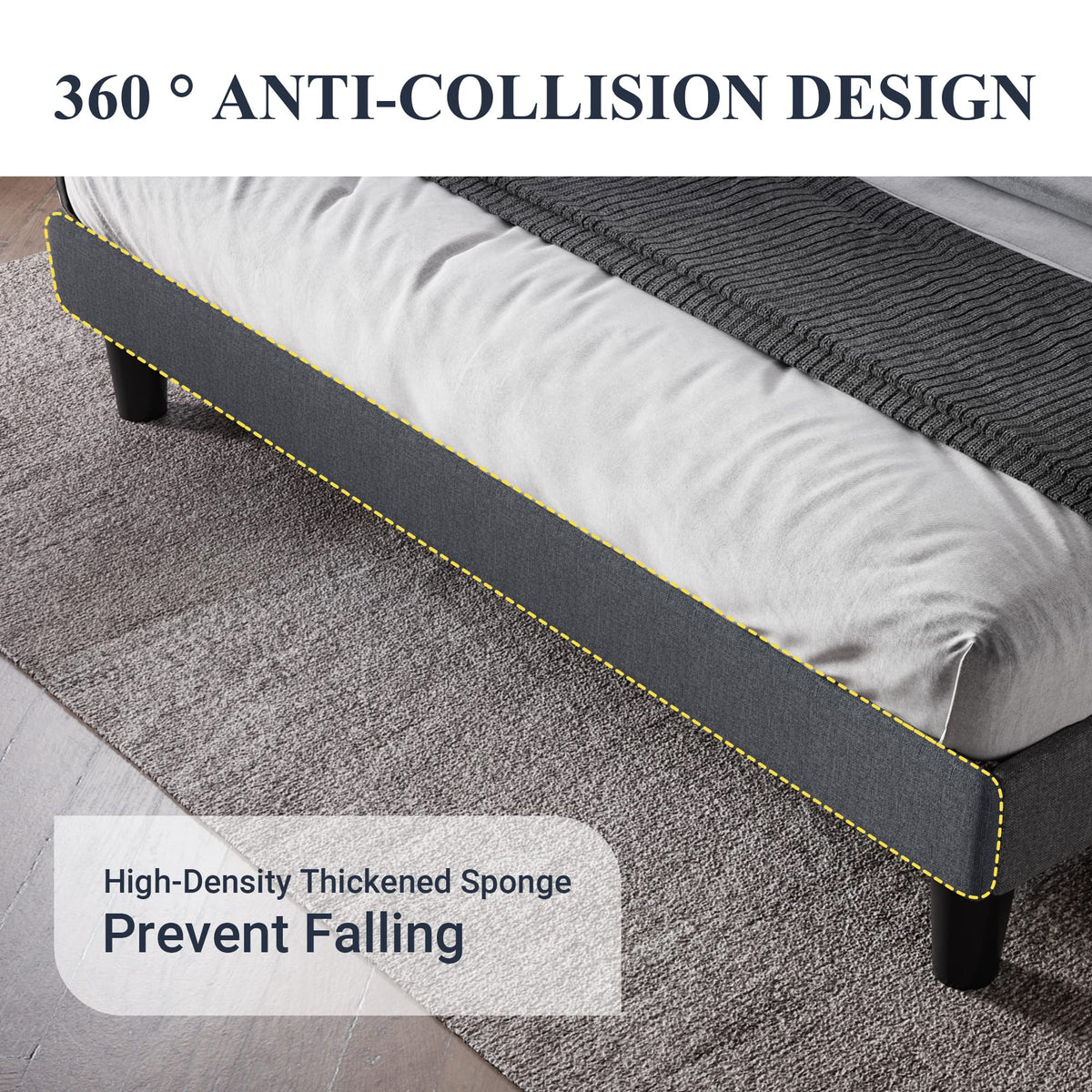 Queen Bed Frame with Button Tufted Wingback Headboard Z1212