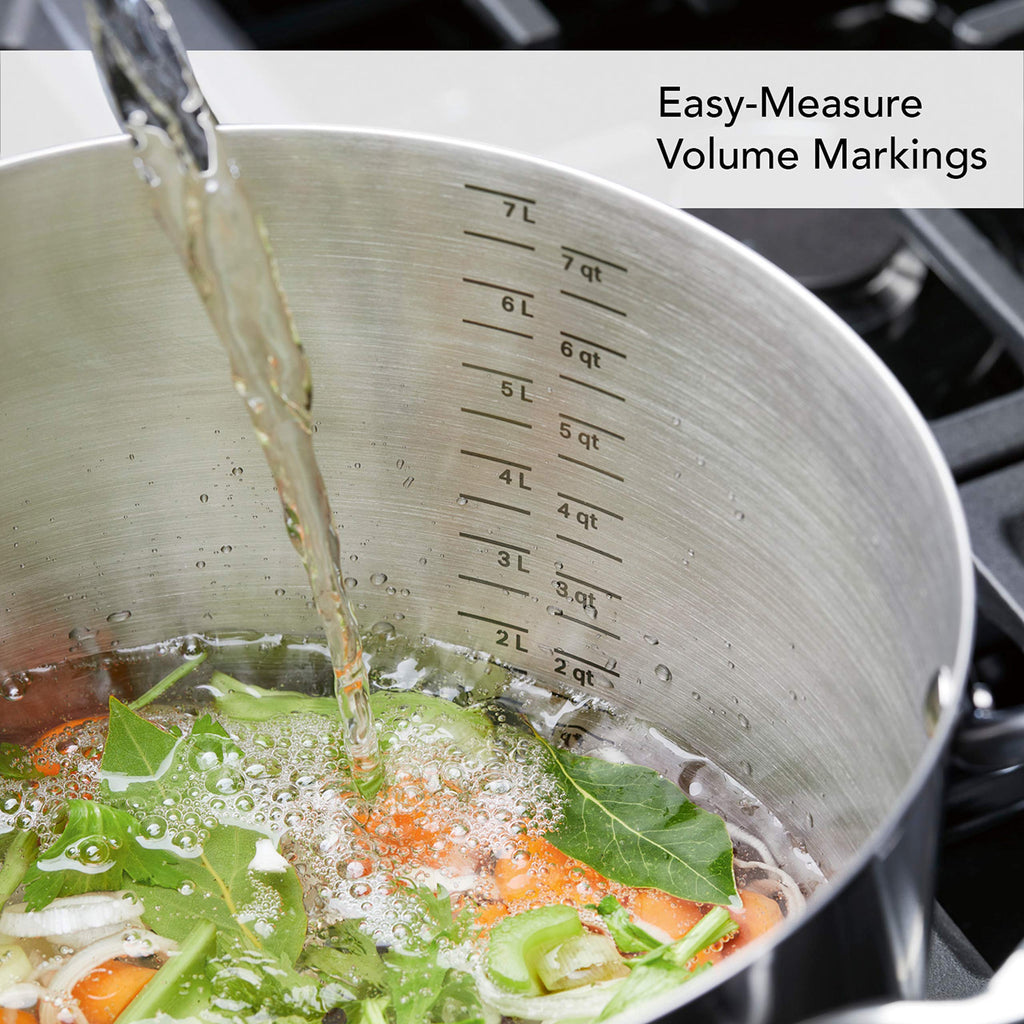 Stainless Steel 3-Ply Base Induction Stock Pot with Lid, 8-Quart K590